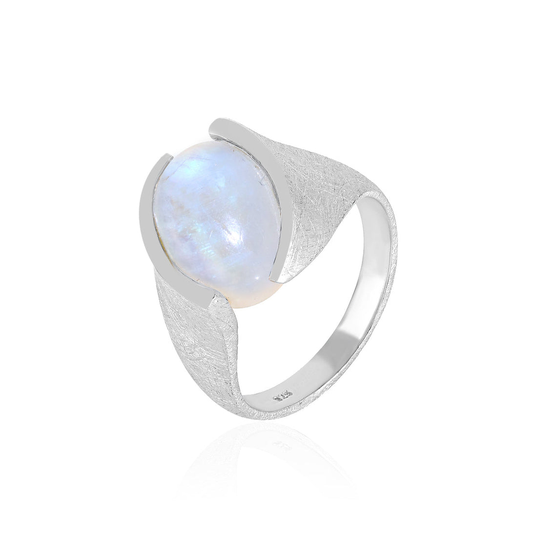 Rainbow Moonstone Silver Ring