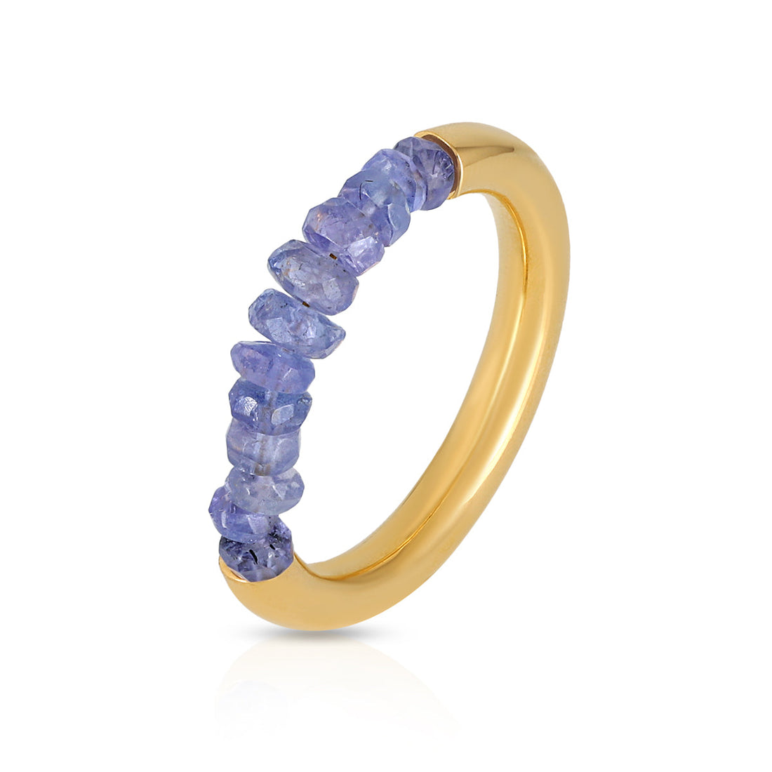 Tanzanite Beads Silver Ring