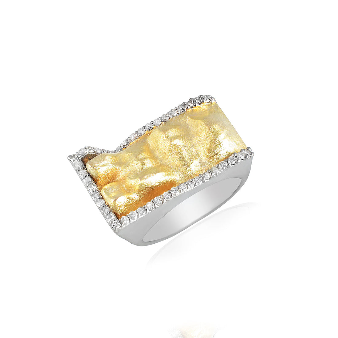 White Topaz Statement Silver Ring