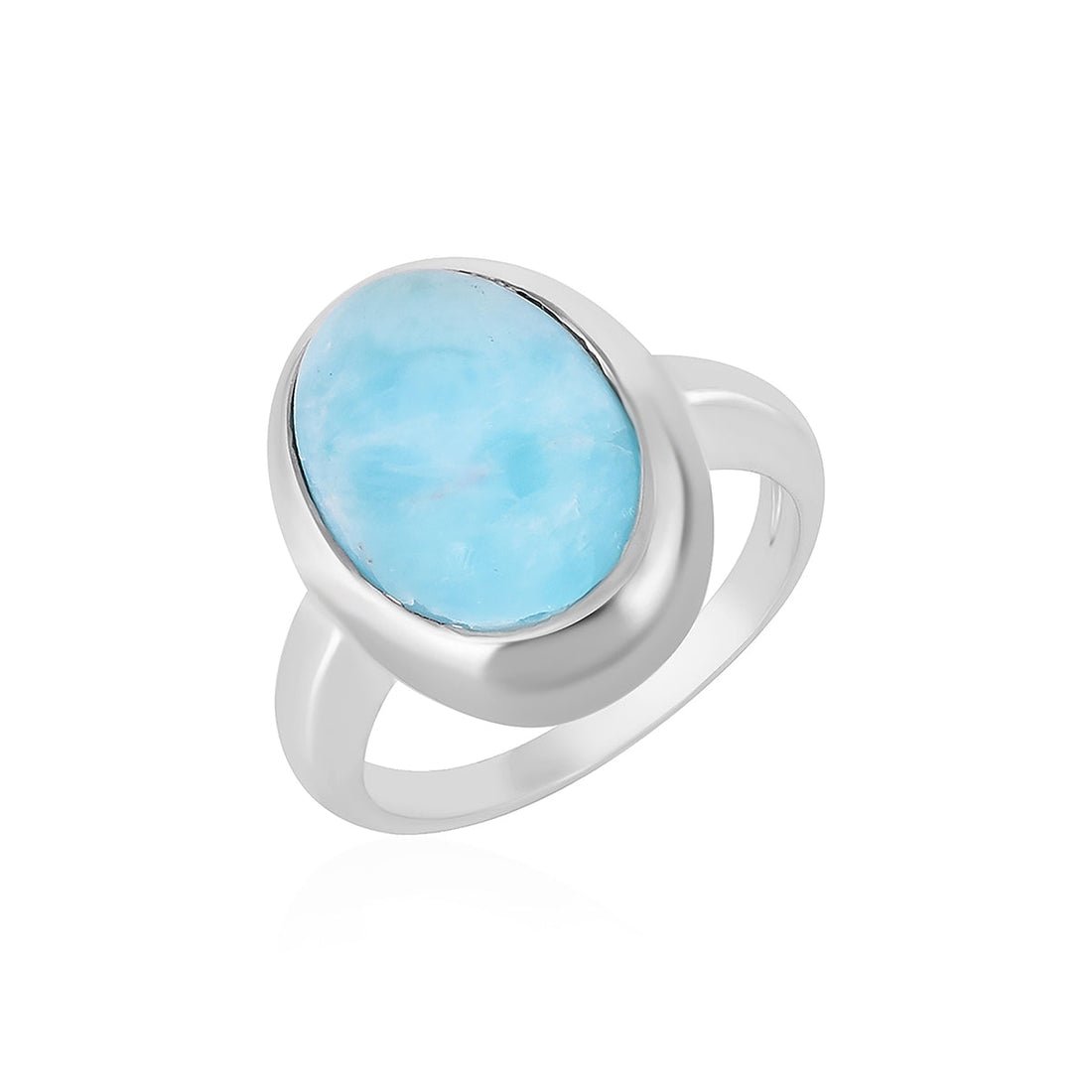 Larimar Cabochon Silver Ring