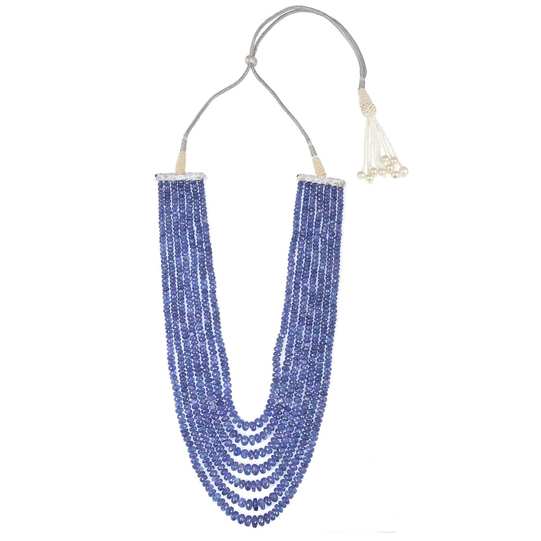 Tanzanite Beads 7 Layer Sarafa Necklace