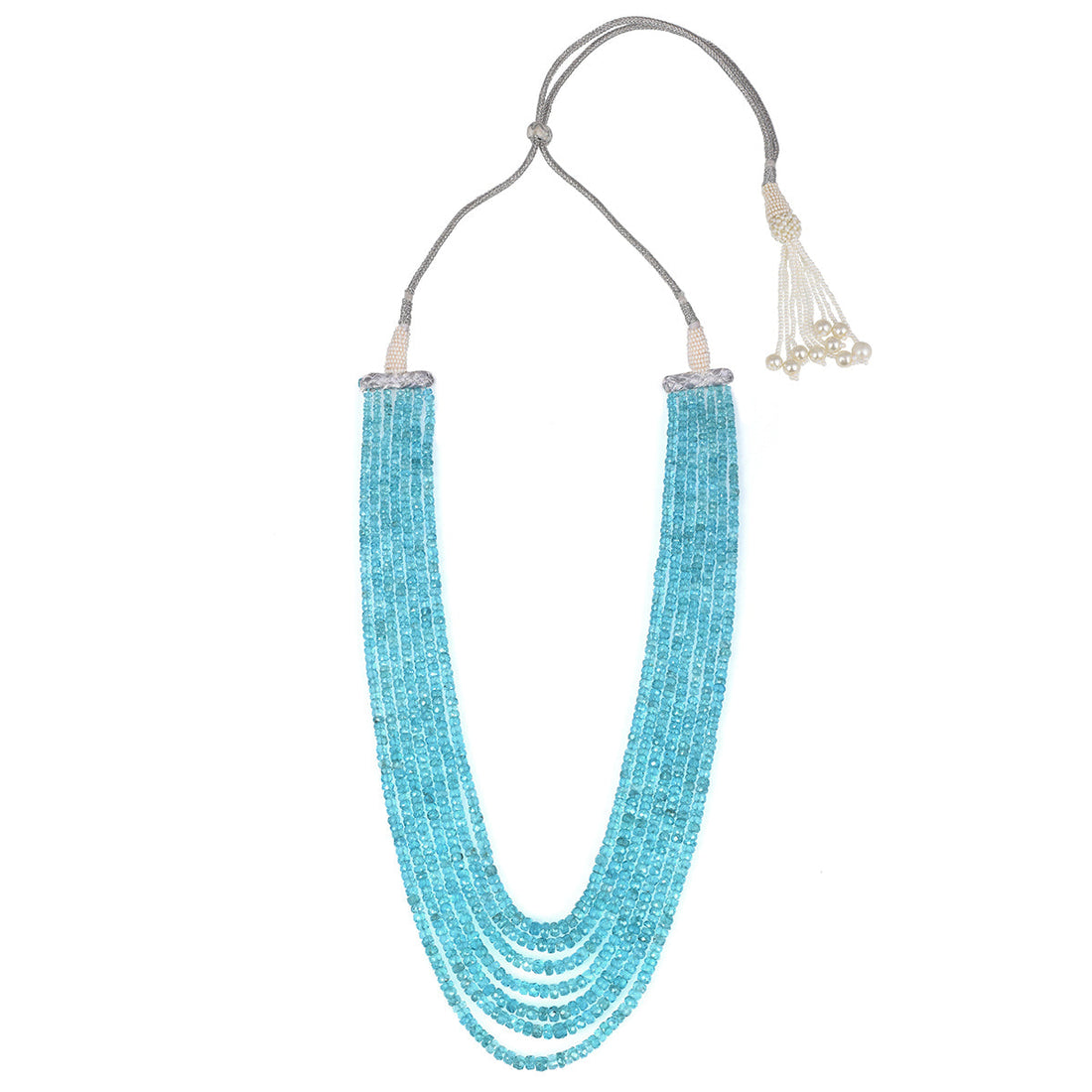 Sky Apatite 7 Layer Sarafa Necklace