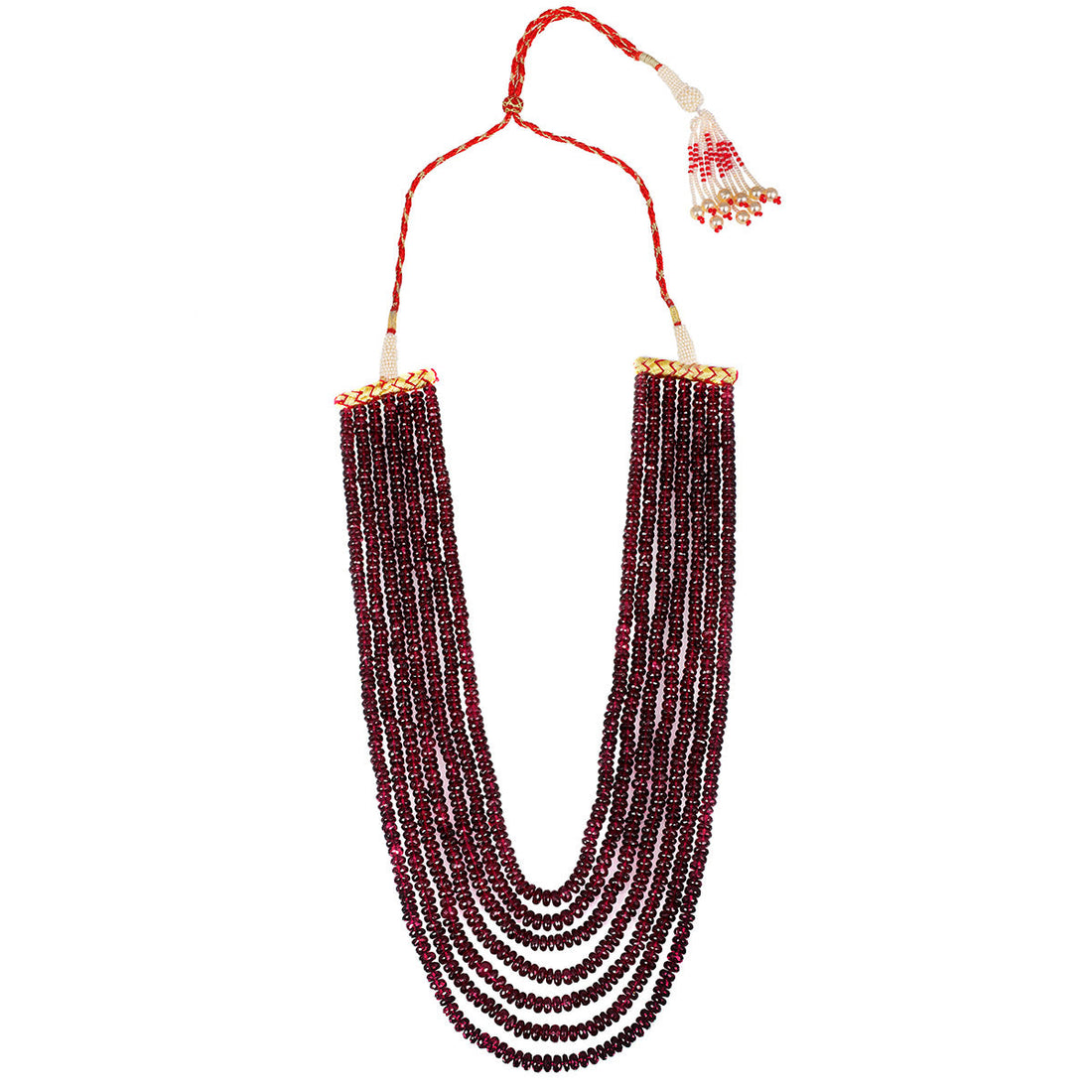 Garnet 7 Layer Sarafa Necklace