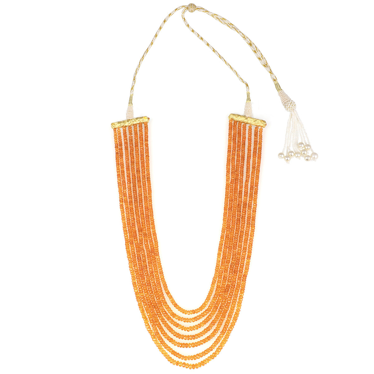 Mandarin Garnet 7 Layer Sarafa Necklace
