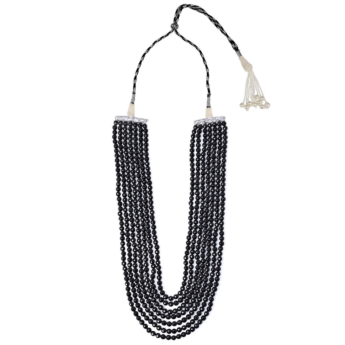 Black Spinel 7 Layer Sarafa Necklace